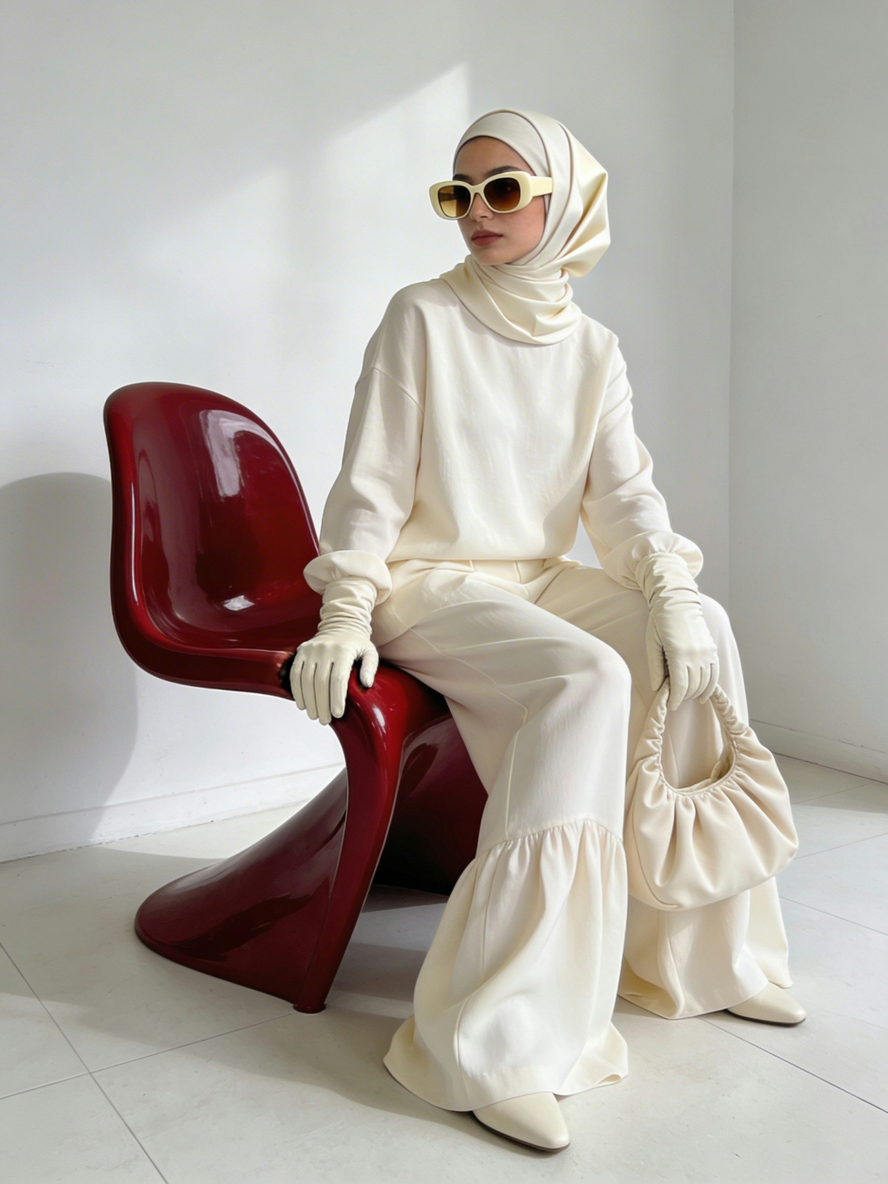 Ivory set portrait, seated