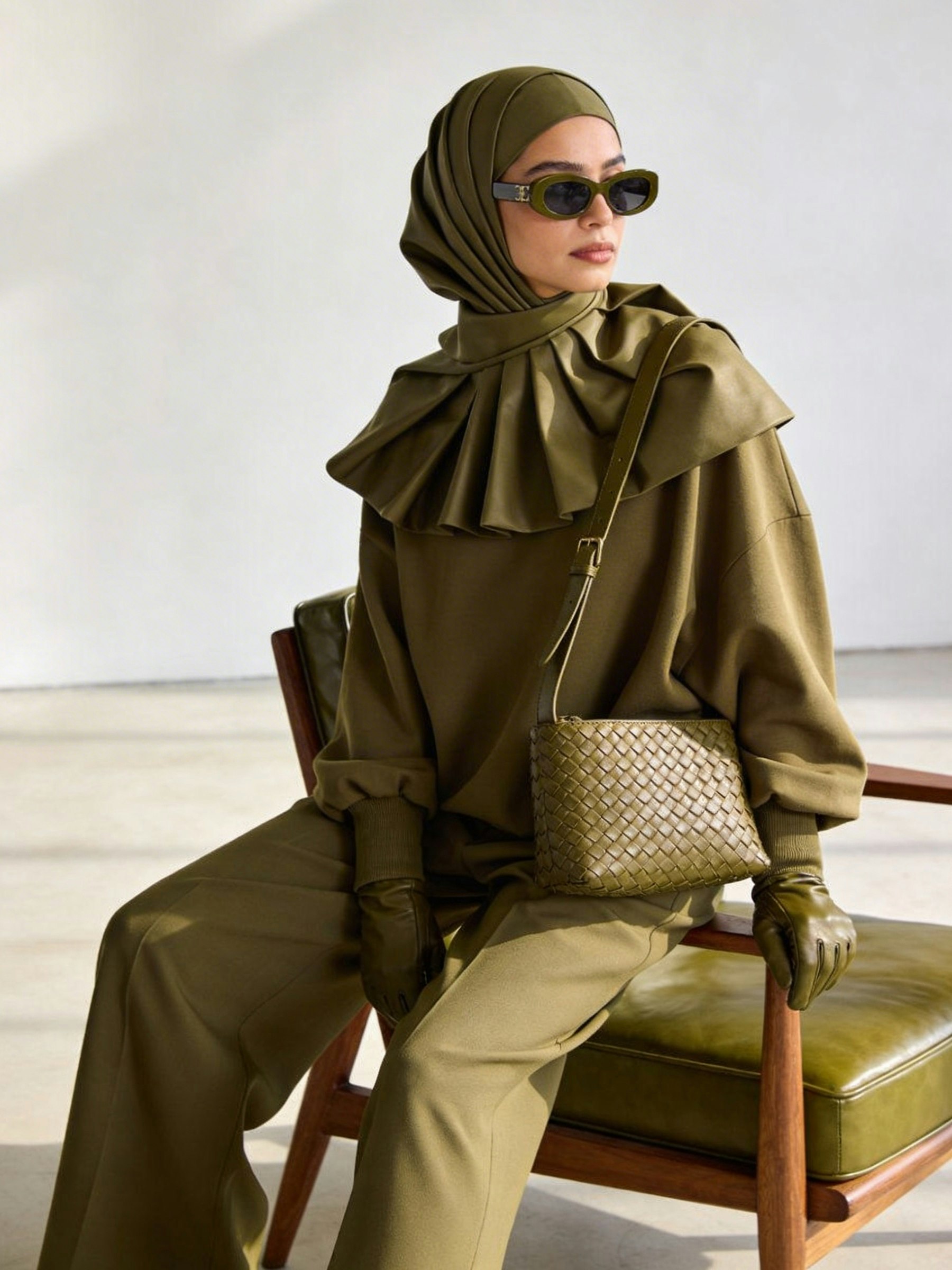 Sage abaya styled portrait